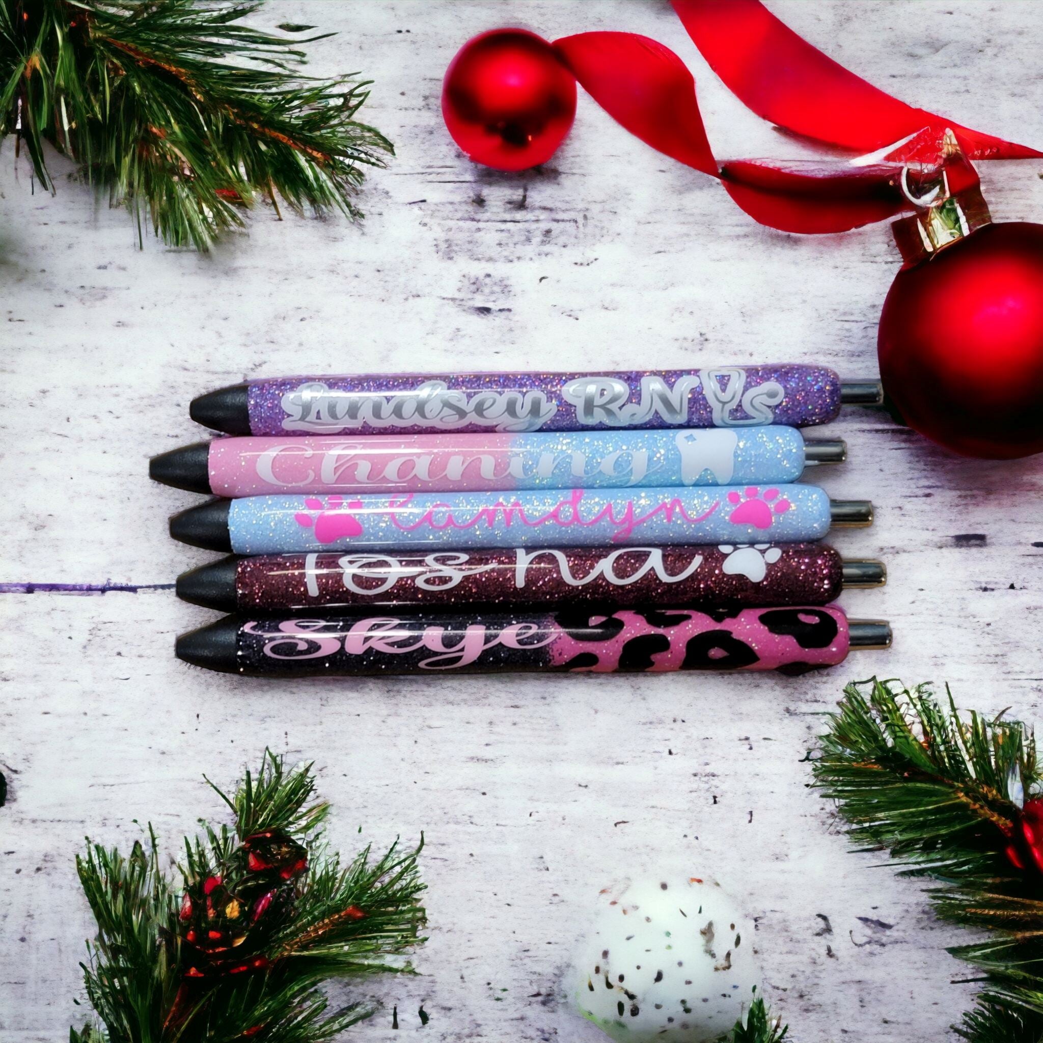 custom glitter pens birthday gifts co-worker gifts pens Gravesfamilycreations